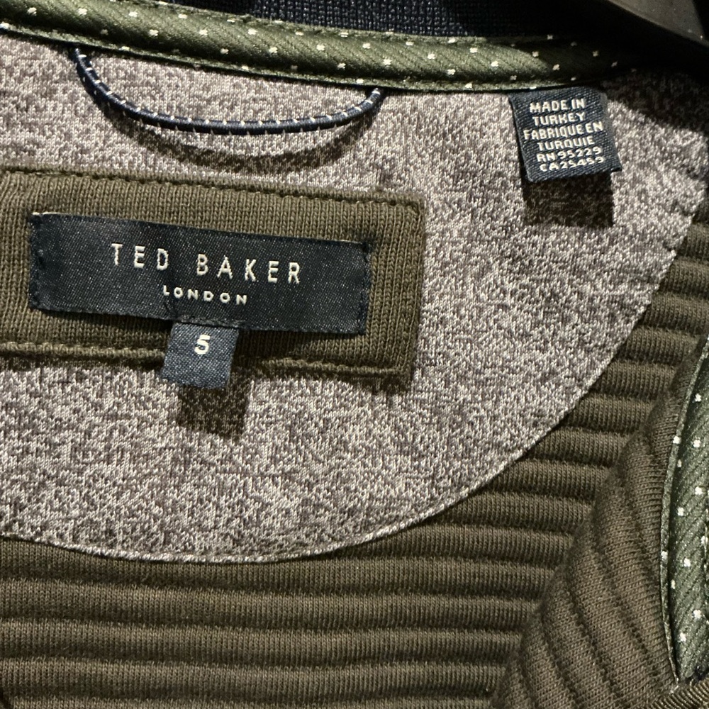 Ted Baker London Sardin Quilted Classic Jacket Olive Green Mens Size 5 US XL - Picture 11 of 14